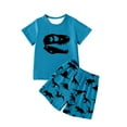 thumbnail image 1 of Kid Boy Outfits Set Summer Boy Clothes Pullover Dinosaur Short Sleeve Tops Shorts 9-10 Years Boy Clothes, 1 of 3