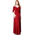 thumbnail image 4 of Evanese Women's Elegant Slip On Long Formal Evening Dress with 3/4 Sleeves, 4 of 4