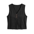 thumbnail image 4 of Tank Tops For Women Black Womens Tops Fashion Sleeveless V Neck Sleeveless Tank Vest Summer Tee Womens Tank Tops, 4 of 4