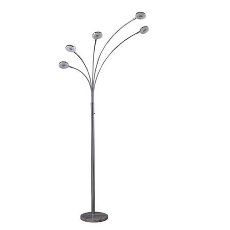 Ore International Hbl2427 80 In Avery 5 Arm Aluminum Led Semi Arc Floor Lamp 44 Silver Chrome Metal Canada Avery 5 Arm Aluminum Led Semi Arc Floor, Ore International Floor Lamp Canada