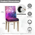 thumbnail image 6 of Xoenoiee Purple Galaxy Print Dining Chair Covers Stretch Chair Slipcovers Anti-Slip Covers for Dining Chair Removable Washable Parsons Kitchen Chair Covers, 1 Set, 6 of 7