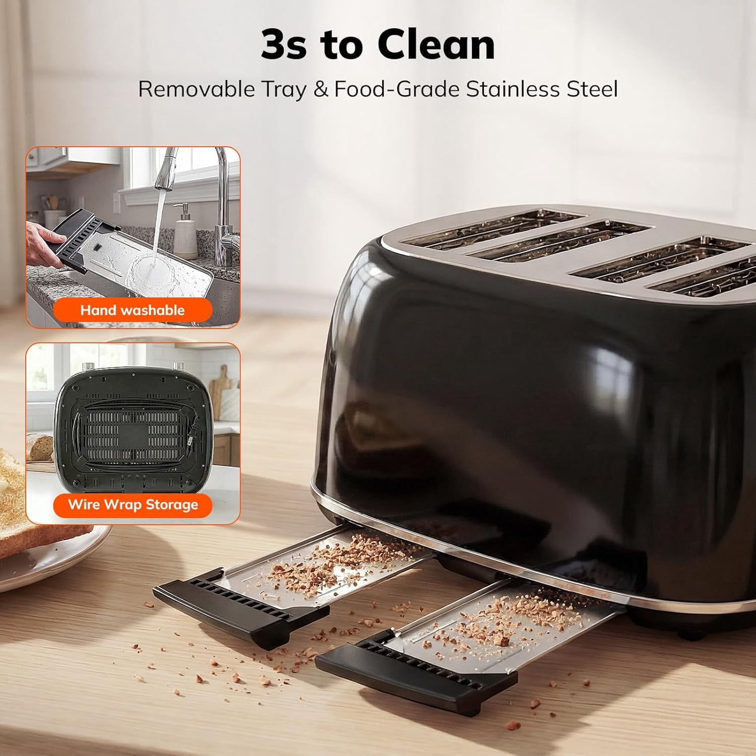 2 Slice Stainless Steel Toaster Retro with 6 Bread Shade Settings, Bagel, Cancel, Defrost Function, Extra Wide Slot, Removable Crumb Tray Green