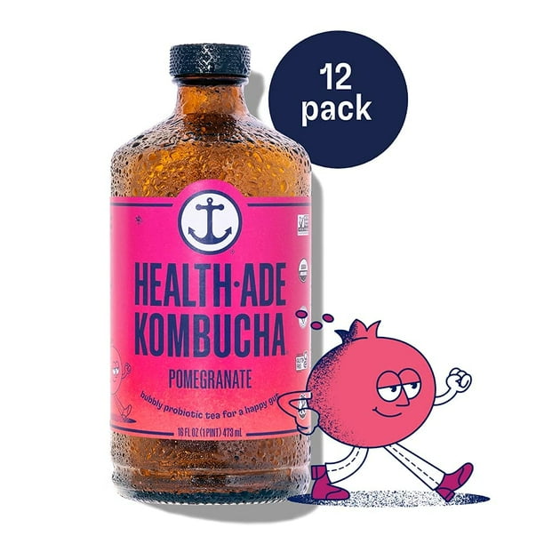 HealthAde Kombucha, Pomegranate, 12 Pack, 16 fl oz