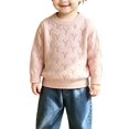 thumbnail image 5 of Ruyang Boys Girls Knit Sweater Loose Long Sleeve Pullover Breathable Casual Basic Tops Kids Crew Neck Fall Warm Outfits, 5 of 6