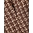thumbnail image 5 of Coffee Brown Plaid Off Shoulder Slim-Fit Mini Dress For Women, 5 of 6