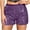 Purple, variant on Womens Sequin Shorts High Waisted Elastic Straight Leg Hot Pants Party Concert Glitter Sparkle Rave Shorts