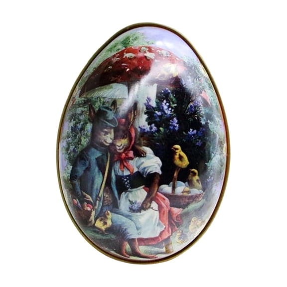 HuiXinOu Easter Bunny Metal Tin Egg, Decorative Jewelry Candy Box for Easter Egg Hunt Party Favors Gift Basket Fillers Holiday Table Decor and Small Trinket Storage