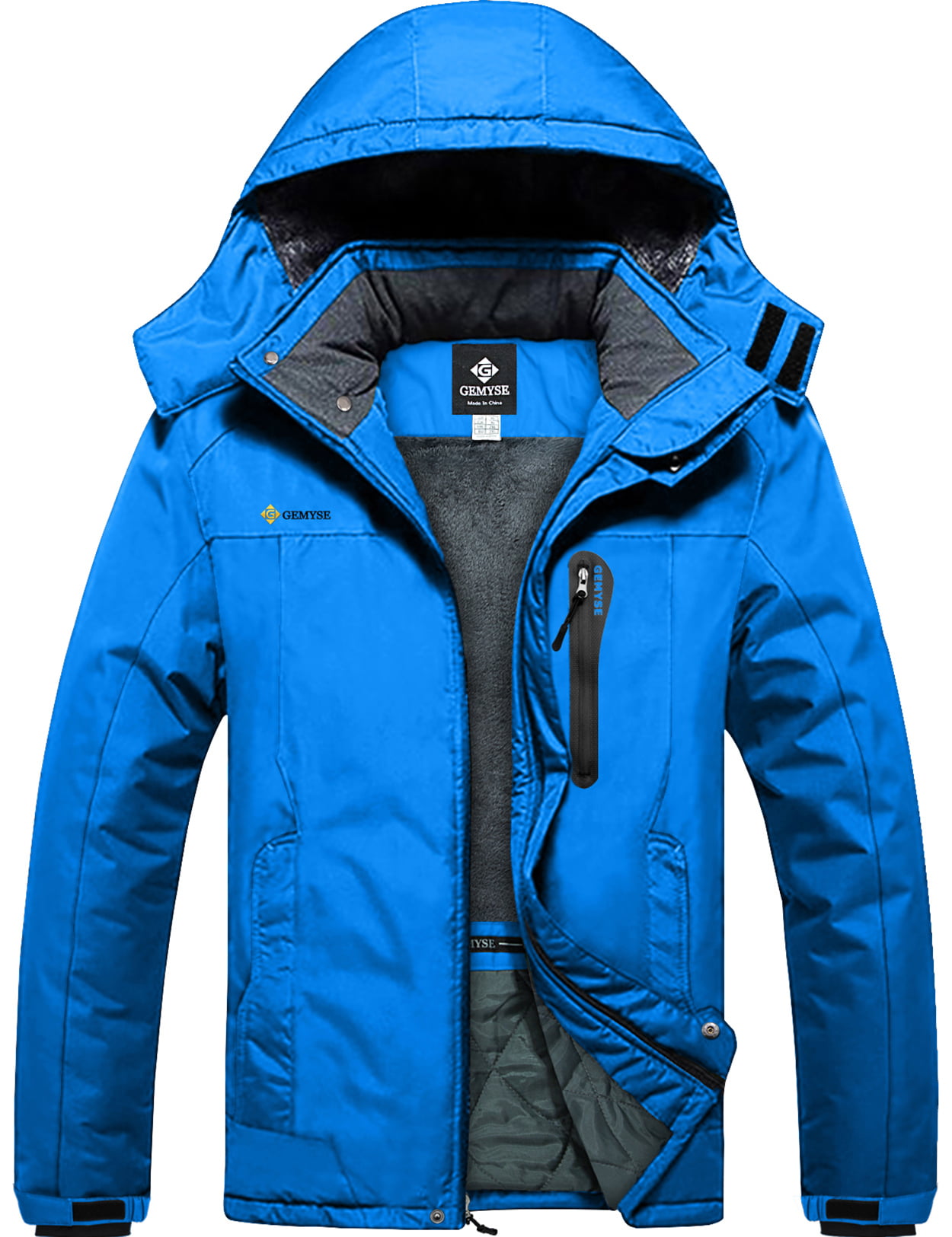 GEMYSE Boys Waterproof Ski Snow Jacket Fleece Windproof Winter Jacket with Hood 