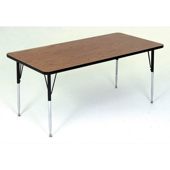 Rectangular High Pressure Activity Table in Medium Oak (24 in. x 36 in./Short/Gray Granite)
