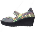thumbnail image 4 of Womens STEVEN Steve Madden Brynn Woven Wedge Sandals - Bright Multi, 4 of 6