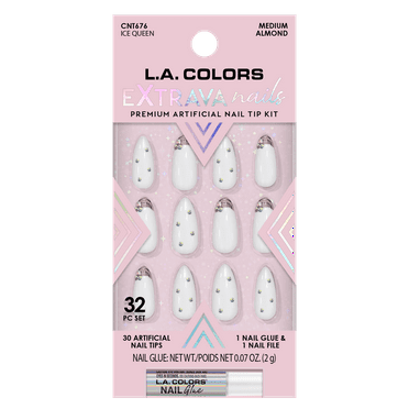 L.A. COLORS Extrava Nail Tip, Ice Queen, 32 Piece
