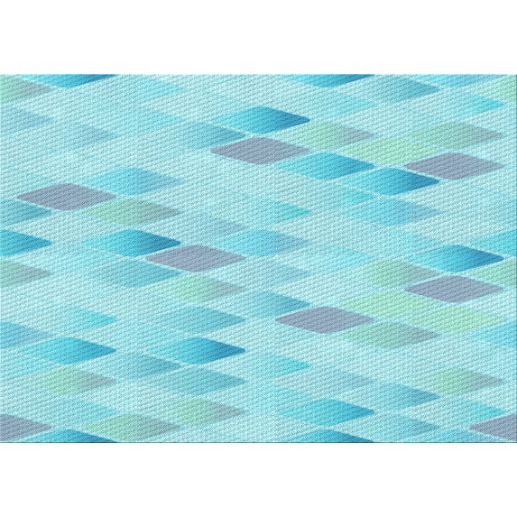 Ahgly Company Machine Washable Indoor Rectangle Transitional Tron Blue Area Rugs, 2' x 4'