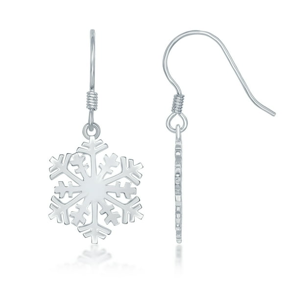 Sterling Silver High-Polish Snowflake Earrings