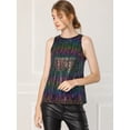 thumbnail image 3 of INSPIRE CHIC Camiseta Sin Mangas Con Chaleco Brillante Metálico Brillante Sin Mangas Para Fiesta Y Club Para Mujer Negros S, 3 of 6
