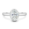 thumbnail image 4 of ESTE ORIGIN 2.0CT Oval Moissanite Solitaire Engagement Ring with Bezel Setting in 18K White Gold for Women, available in US 7.5., 4 of 8