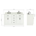 thumbnail image 3 of Ariel Hepburn 61 In. Double Rectangle Sink Vanity With 0.75 In. Carrara White Countertop In White, 3 of 9
