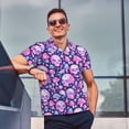 thumbnail image 4 of Sikiie Skull Rainbow Mushroom Print Men's Short-sleeved POLO Shirts, Button-down Shirts and T-shirts are Suitable for Vacation, Leisure and Business-X-Large, 4 of 6