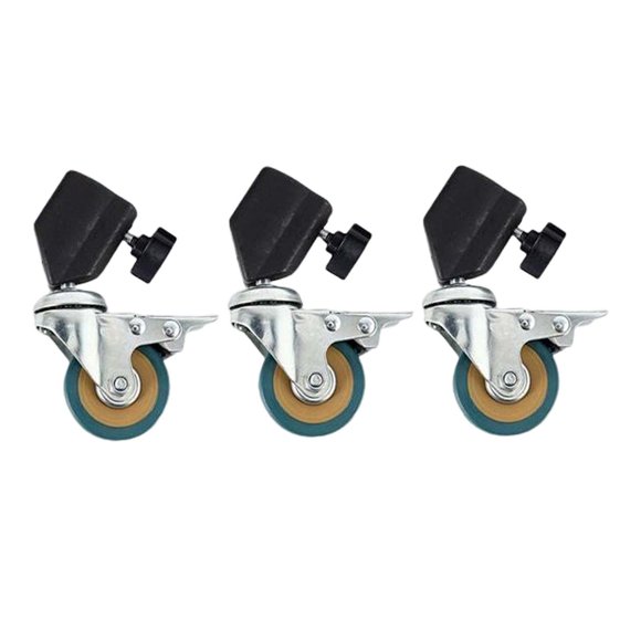 Juego de 3 ruedas giratorias con freno Libere su mano Trabajo con metal Eficiencia para Tubo de 25 mm de diámetro de 2 pulg.