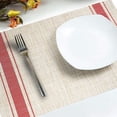 thumbnail image 7 of Striped Woven Placemat, Vinyl/Plastic Woven Place Mats for Kitchen Table Indoor/Outdoor Washable Placemat Wipeable Dining Table Mats, 1 Pcs, 17.7x11.81", 7 of 7