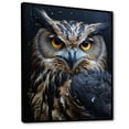thumbnail image 2 of Designart " Nights Watcher Grey Owl II" Animals Floater Framed Wall Art Living Room, 2 of 7