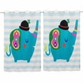 thumbnail image 3 of HGmart 3D Printed Outdoor Curtain Panel - 58x120in Gazebo Patio Waterproof Curtain/Drape,Green Elephant,1 Panel, 3 of 6