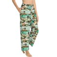 thumbnail image 3 of Cauagu Colorful Hawaii Palms Pajama Pants for Women Loose Fit Wide Leg Trouser Pants Casual Elastic Waist Drawstring Lounge Pants, 3 of 6