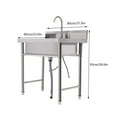 thumbnail image 2 of Modern Stainless Steel Utility Sink Single Bowl Free Standing Kitchen Sink Farmhouse for Home, Restaurant, 2 of 22