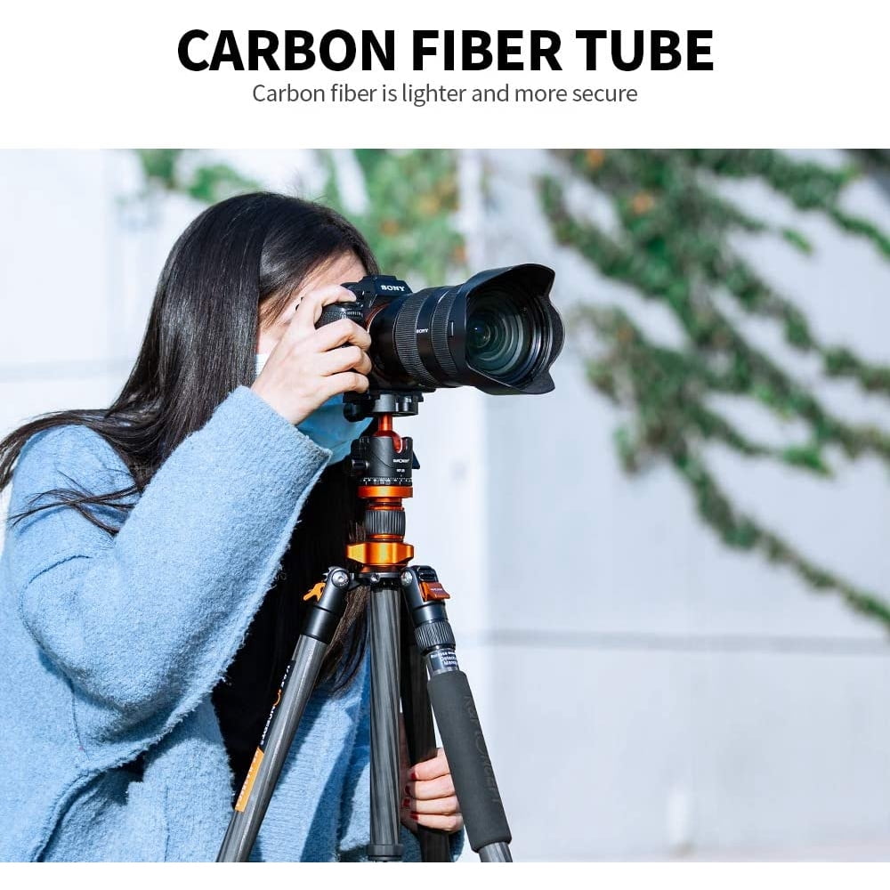 K&F CONCEPT Aluminum Alloy Monopod Tripod, Lightweight Panorama Design, Black, Compatible with DSLR Cameras