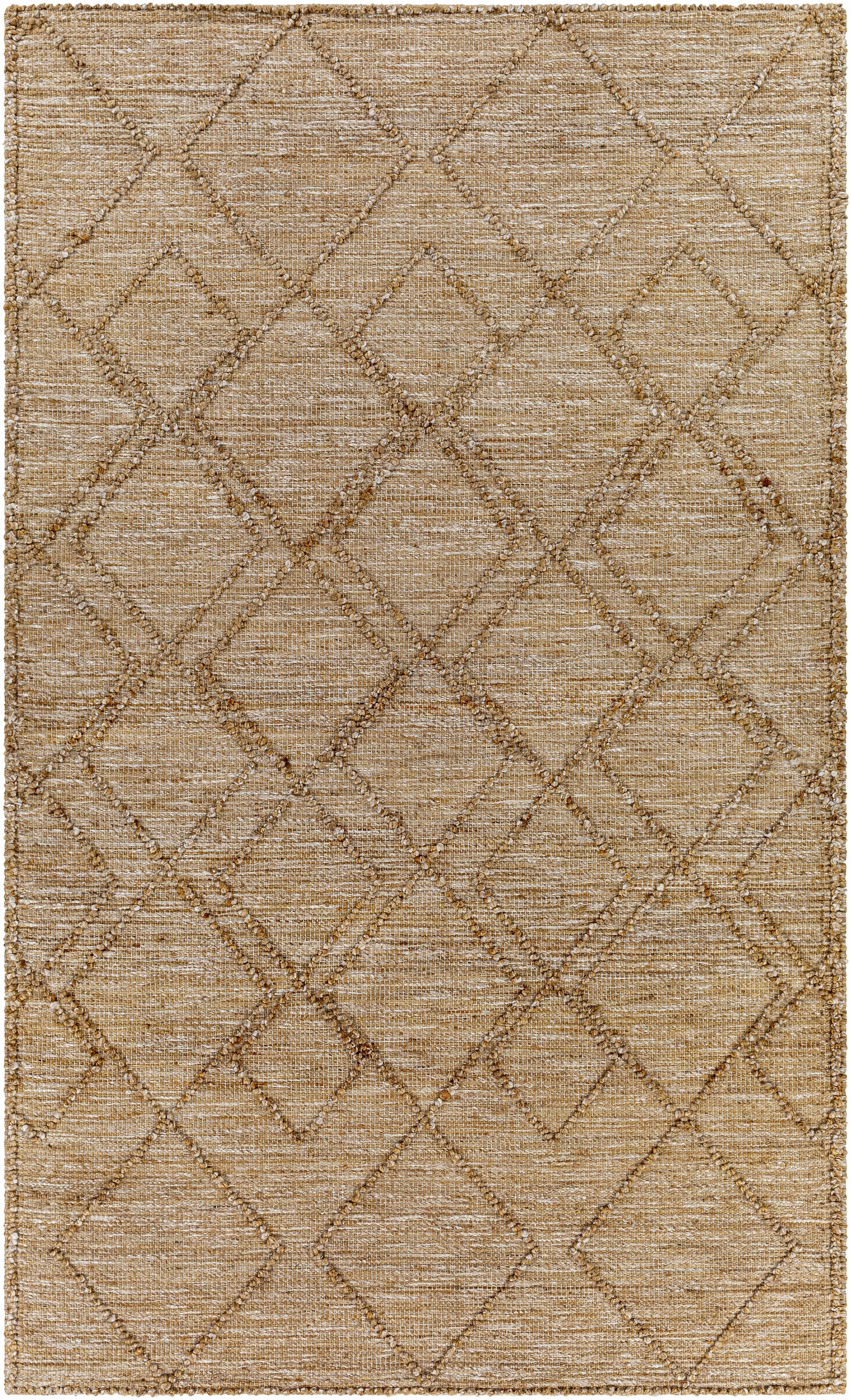 Hauteloom Buse Jute Living Room, Bedroom Area Rug - Bohemian, Transitional - Tan, Cream, Off White - 2' x 3'