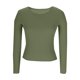thumbnail image 4 of Neewe Womens Round Neck Long Sleeve Fitted Shirts Slim Fitting Pit Stripe Basic Tees Fall Going Out Tops, 4 of 7
