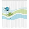 thumbnail image 3 of Ambesonne Flowers Shower Curtain, Summer Flowers, 69"Wx70"L, Apple Green Aqua, 3 of 3