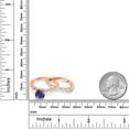 thumbnail image 4 of Gem Stone King 18K Rose Gold Plated Silver Blue Created Sapphire and White Topaz Wedding Engagement Ring Band Bridal Set for Women (2.96 Cttw, Gemstone September Birthstone, Round 7MM, Size 8), 4 of 4