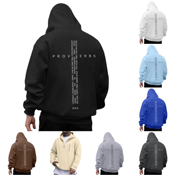 Wuxian Quarter Zip Men Hoodie Streetwear Vintage Long Sleeve Sweatshirts Retro Graphic Fall Pullover Tops