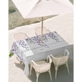 thumbnail image 3 of 52x70 Inch Outdoor Tablecloth with Umbrella Hole Zipper Rectangle Purple Flowers Rectangular Tablecloths Outside Waterproof Weeping Elegant Spring Floral Wooden Pastoral Patio Table Cover for Picnic, 3 of 8
