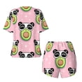 thumbnail image 6 of "Wukai Panda Avocado Women's Pajama Set - Short-Sleeve Top and Shorts with Elastic Waistband and Pockets for Loungewear, Yoga, and Casual Wear-4X-Large, 6 of 8