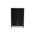thumbnail image 3 of Baxton Studio Coolidge Modern and Contemporary 5-Shelf Wood Shoe Storage Cabinet with Drawer, 14.7 in D x 30.75 in W x 45.25 in H Dark Grey Finished, 3 of 5