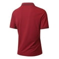 thumbnail image 6 of Mens Polo Shirt Slim Fit Button Up Collared Short Sleeve Tee Breathable Stretchable Comfortable Casual Summer T Shirts for Man Brick Red L, 6 of 9