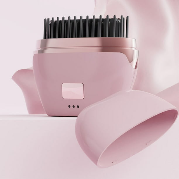 Cepillo alisador de cabello inalámbrico - Calentamiento rápido de 20 segundos, 3 configuraciones de temperatura, recargable, herramienta de peinado para escaldar el cabello, cepillo alisador