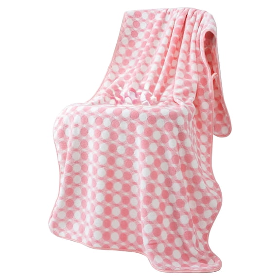 Quick Dry Bath Towel Coral Fleece Checkered Hair Wrap Highly Absorbent Microfiber Washcloth For Bathroom Gym Pink