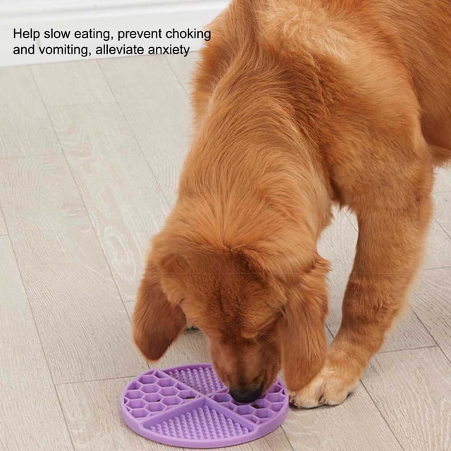 Tapis d'Alimentation Tapis à Lécher Ralentissant l'Alimentation Mangeoire Fournitures pour Animaux Multicolore Lavable Résistance à l'Usure Stable Anti-Gorgée Pratique Universel Violet