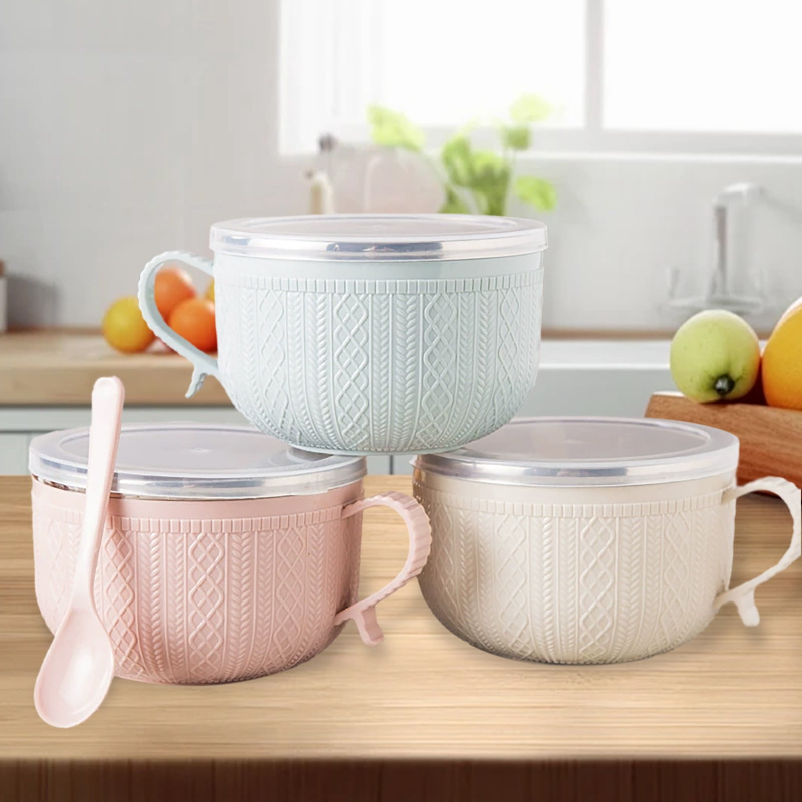 25 Oz Mug Meals with Lid,Ramen Bowl, 2026 New Christmas Meal Mugs Set, Double-Layer Heat-Resistant Bowl, Soup Mug With lid, Use-Friendly Ramen Bowl Large Soup Mugs with Plate, For Coffee, Soups