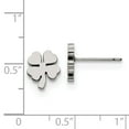 thumbnail image 3 of Stainless Steel Polished Four Leaf Clover Post Earrings; for Adults and Teens; for Women and Men, 3 of 3