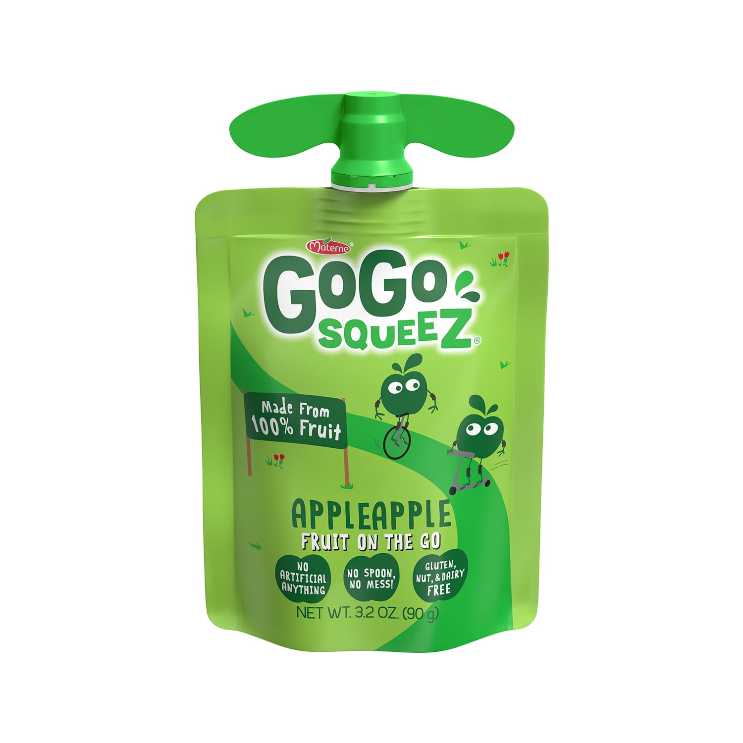 GoGo squeeZ Applesauce and Fruit Puree, Apple Apple Snack Pouches, 3.2 oz, 40 Pack