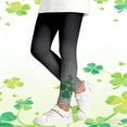 thumbnail image 2 of Bainana Girls St Patricks Day Printed Leggings Elastic Waist Tiper Leg Casual Yoga Pants Comfortable Stretch Little Girls Athletic Playwear Bottoms Grey Size 18-24 Months, 2 of 6