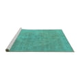 thumbnail image 2 of Ahgly Company Machine Washable Indoor Round Oriental Turquoise Blue Industrial Area Rugs, 4' Round, 2 of 4