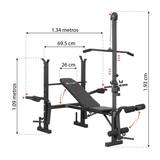 Banco Para Pesas Multifuncional Banco Multiposiciones Gym Banca