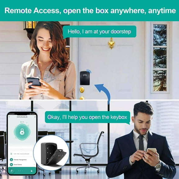 Smart Key Lock Box with WiFi, Remote Control Key Safe for Outdoor Use