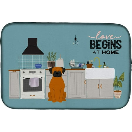 

CK7819DDM Absorbent Dish Drying Mat for Kitchen Counter Fawn Boxer Kitchen Scene Dish Drying Mat 14 x 21 multicolor