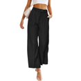 thumbnail image 2 of Pantalones de vestir casuales de pierna ancha para mujer, de estilo europeo y americano, con cintura alta y botones y bolsillos, para primavera y verano, 2 of 6
