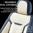 thumbnail image 2 of Coverado 5 Seats Car Seat Covers Full Set, Breathable Faux Leather Auto Seat Protectors, Universal Fit Most Cars SUVs Pickup Trucks, Blue&White, 2 of 8